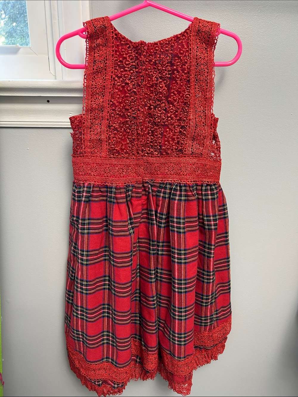 Trish Scully Christmas Plaid High Low Dress Girls 5 - Picture 6 of 10